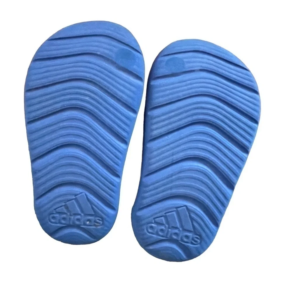 GUC toddler Adidas foam/water shoe, velcro, blue/orange, size 4K. - Picture 5 of 6